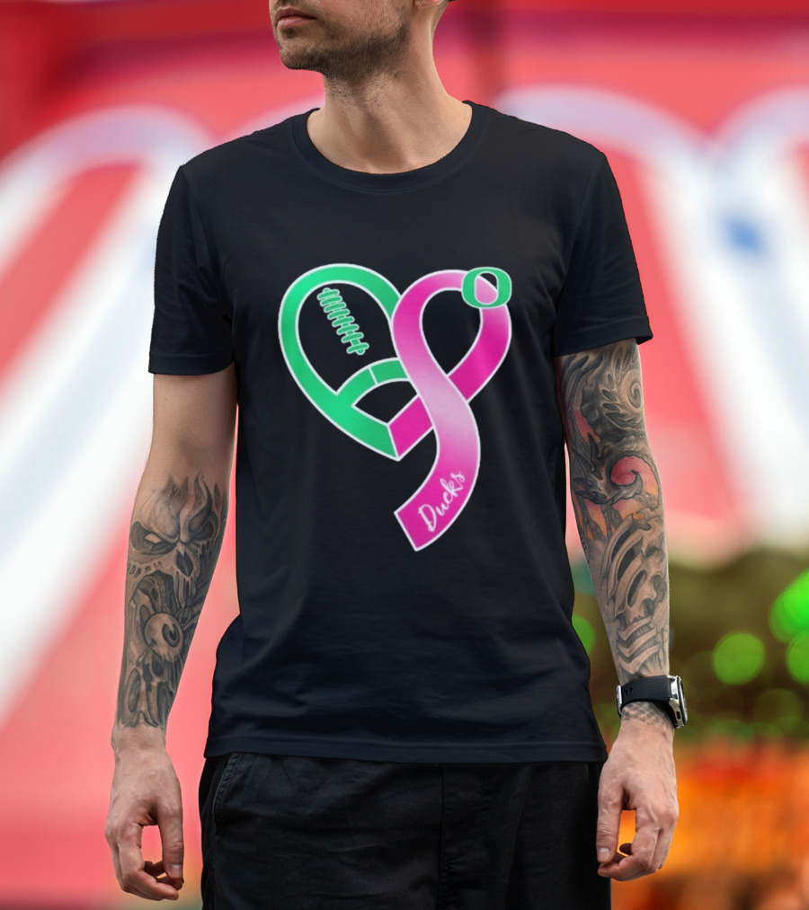 Oregon Ducks Pink Ribbon Breast Cancer Awareness 2026 T-Shirt