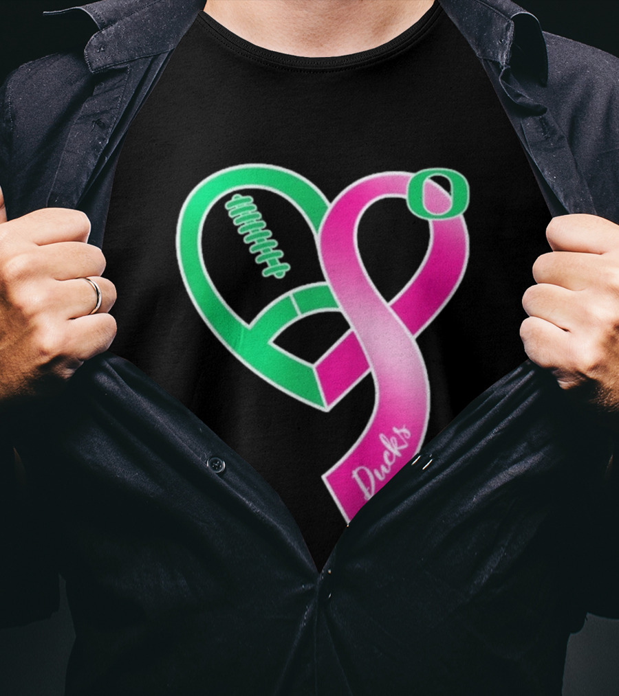Oregon Ducks Pink Ribbon Breast Cancer Awareness 2026 T-Shirt