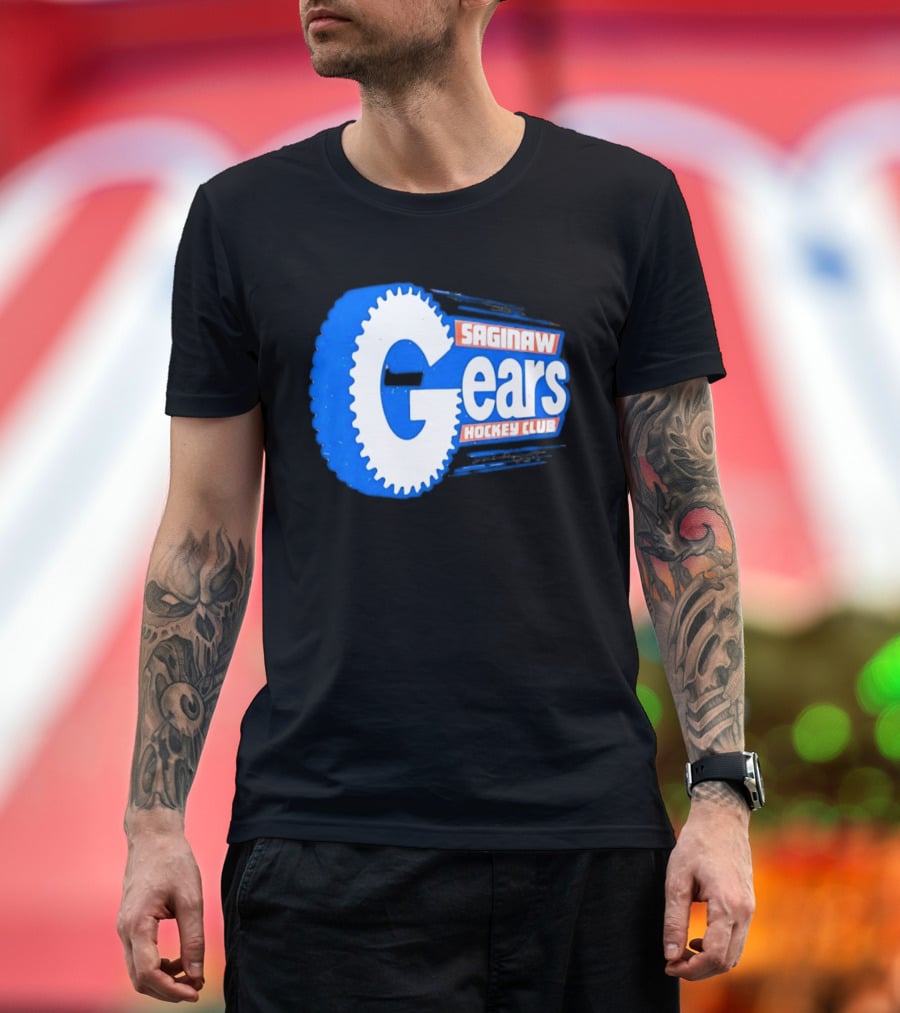 Saginaw Gears Hockey Club IHL Retro Team T-Shirt