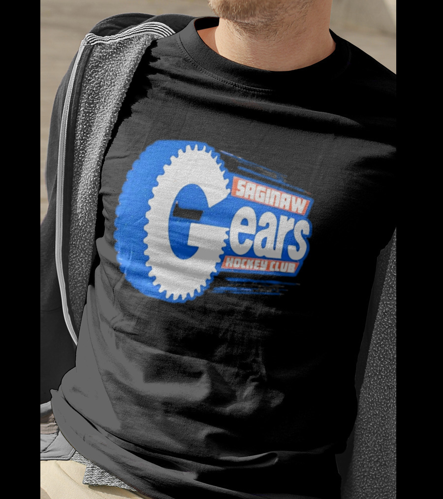 Saginaw Gears Hockey Club IHL Retro Team T-Shirt