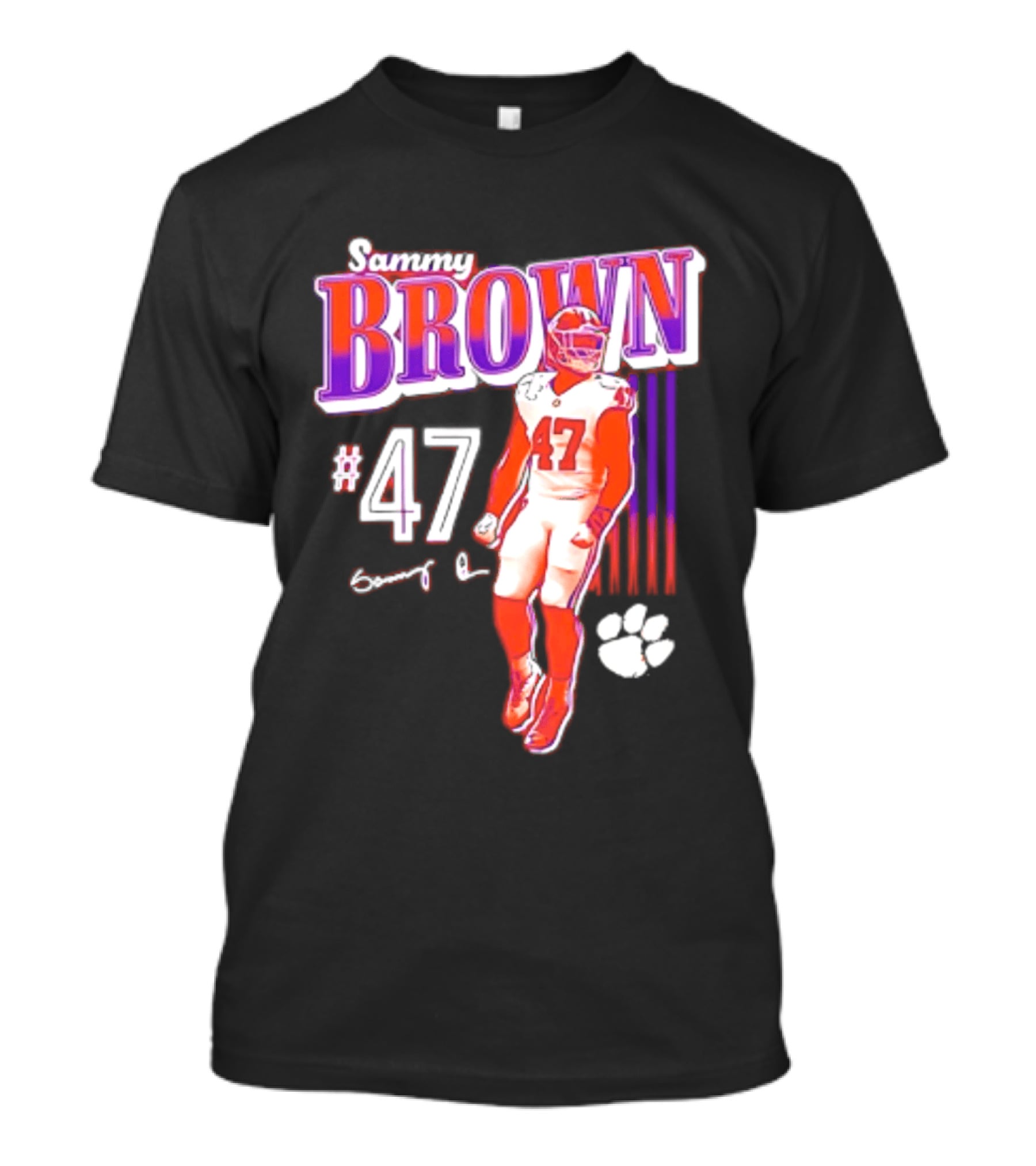 Sammy Brown 47 Clemson Tigers Football Player Team Spirit T-Shirt