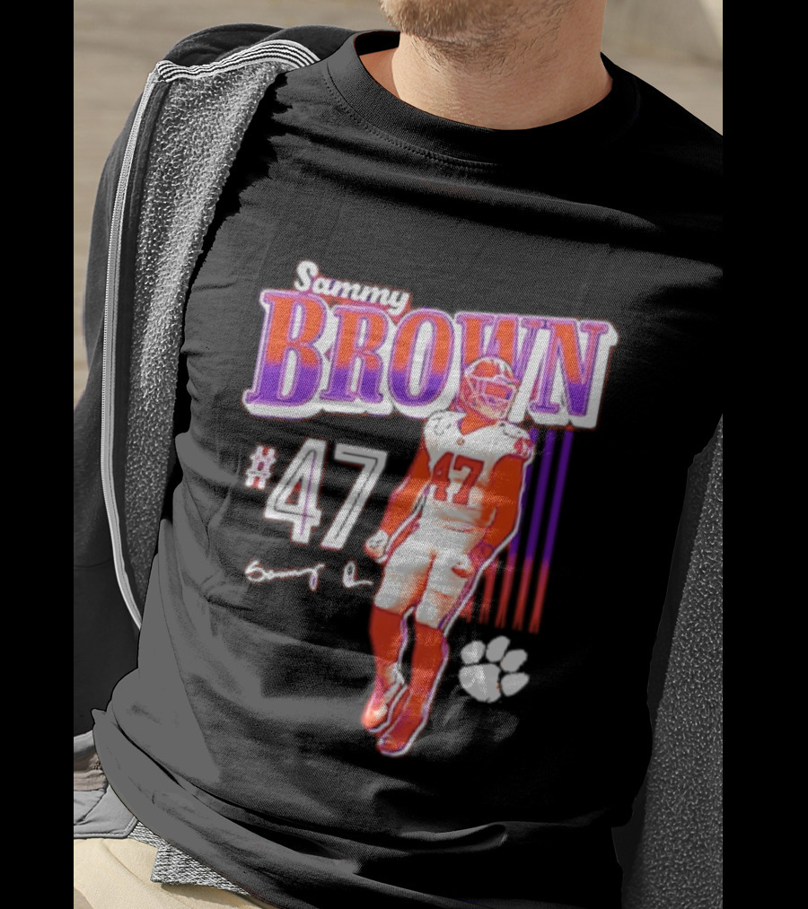 Sammy Brown 47 Clemson Tigers Football Player Team Spirit T-Shirt