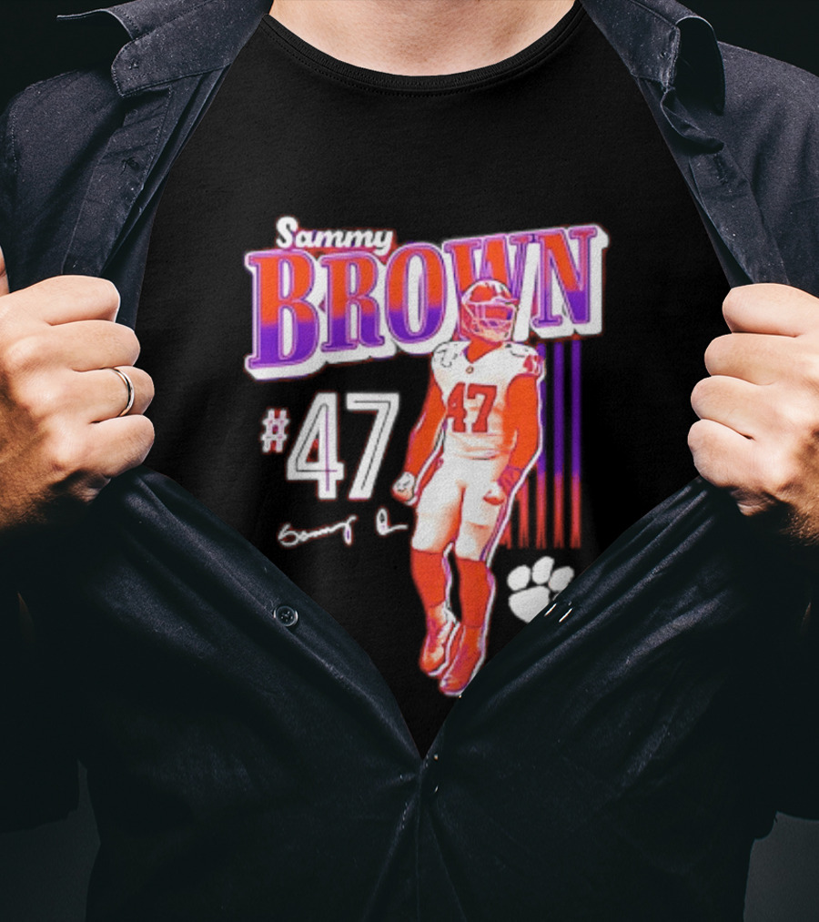 Sammy Brown 47 Clemson Tigers Football Player Team Spirit T-Shirt