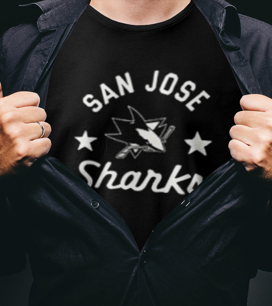 San Jose Sharks NHL Hockey Mask Friday The 13th Two Sided Stars T-Shirt