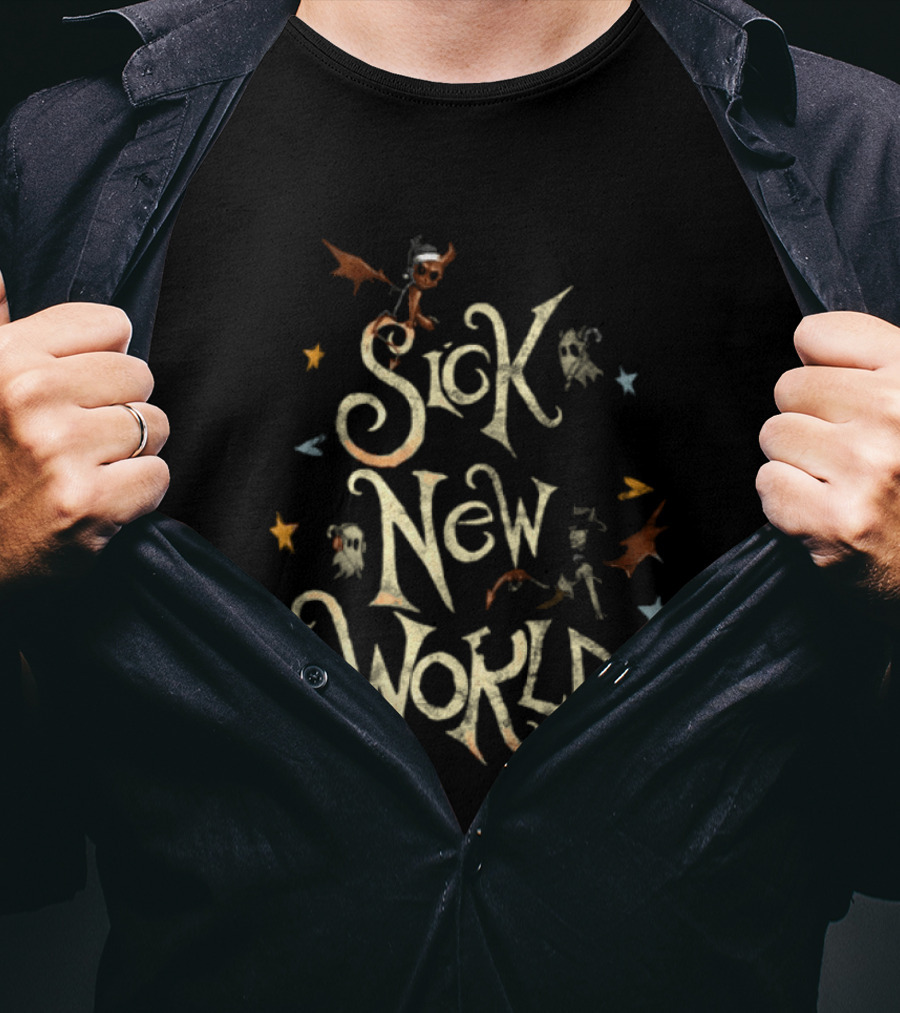 Sick New World Texas 2026 Festival Fort Worth Texas Motor Speedway October 24 2026 Ghosts Bats Stars T-Shirt