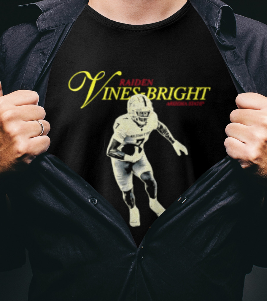 Raiden Vines Bright 7 Arizona State NCAA Football Player T-Shirt