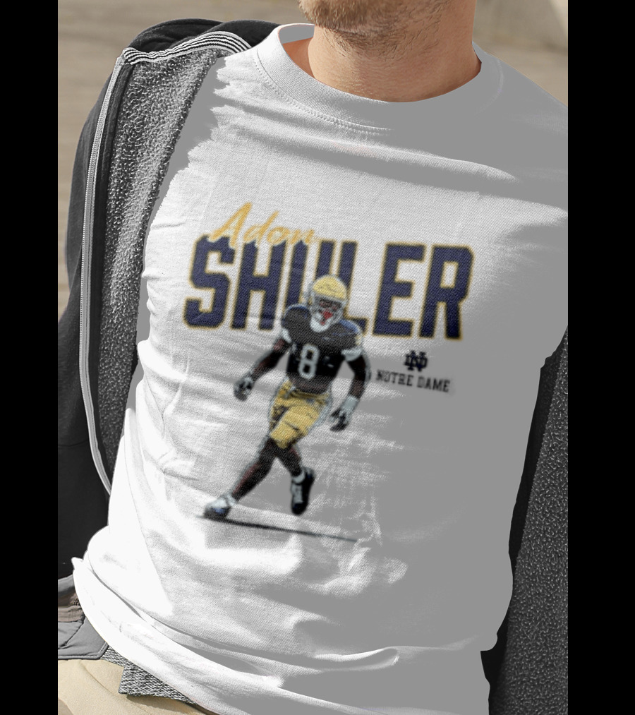 Adon Shuler 8 Notre Dame NCAA Football Caricature Player T-Shirt
