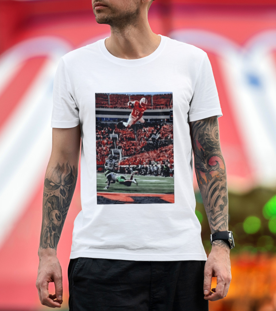 Brennan Presley Oklahoma State Cowboys Touchdown Football Action Stadium Scene T-Shirt