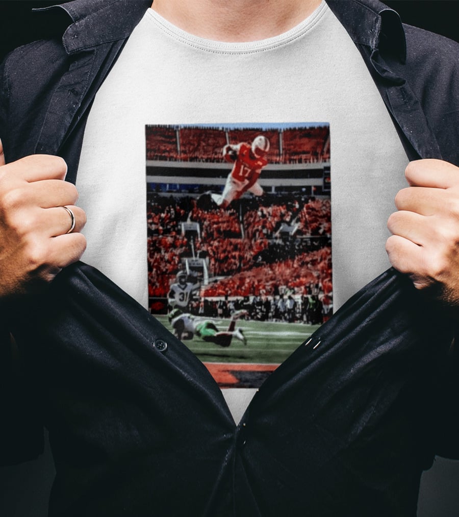 Brennan Presley Oklahoma State Cowboys Touchdown Football Action Stadium Scene T-Shirt