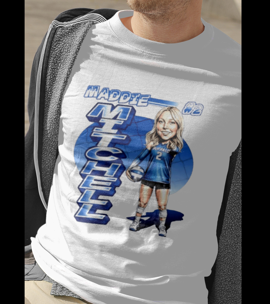 Maddie Mitchell #2 Buffalo Volleyball Caricature T-Shirt