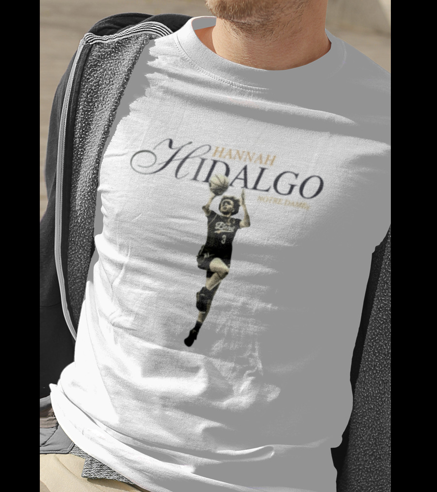 Hannah Hidalgo Notre Dame NCAA Women's Basketball Player Action T-Shirt