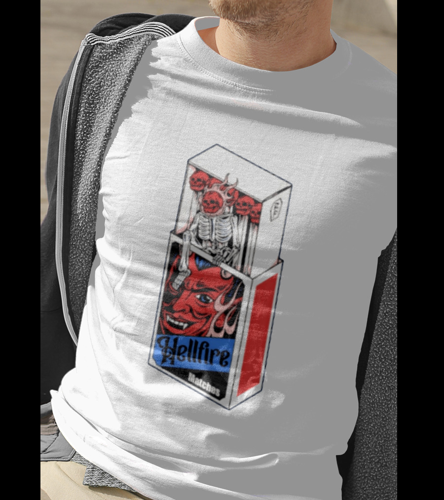 Hellfire Matches Devil Skeleton Occult Red Skull T-Shirt