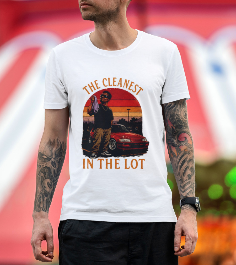 The Cleanest In The Lot Retro Car Enthusiast Sunset Scene T-Shirt