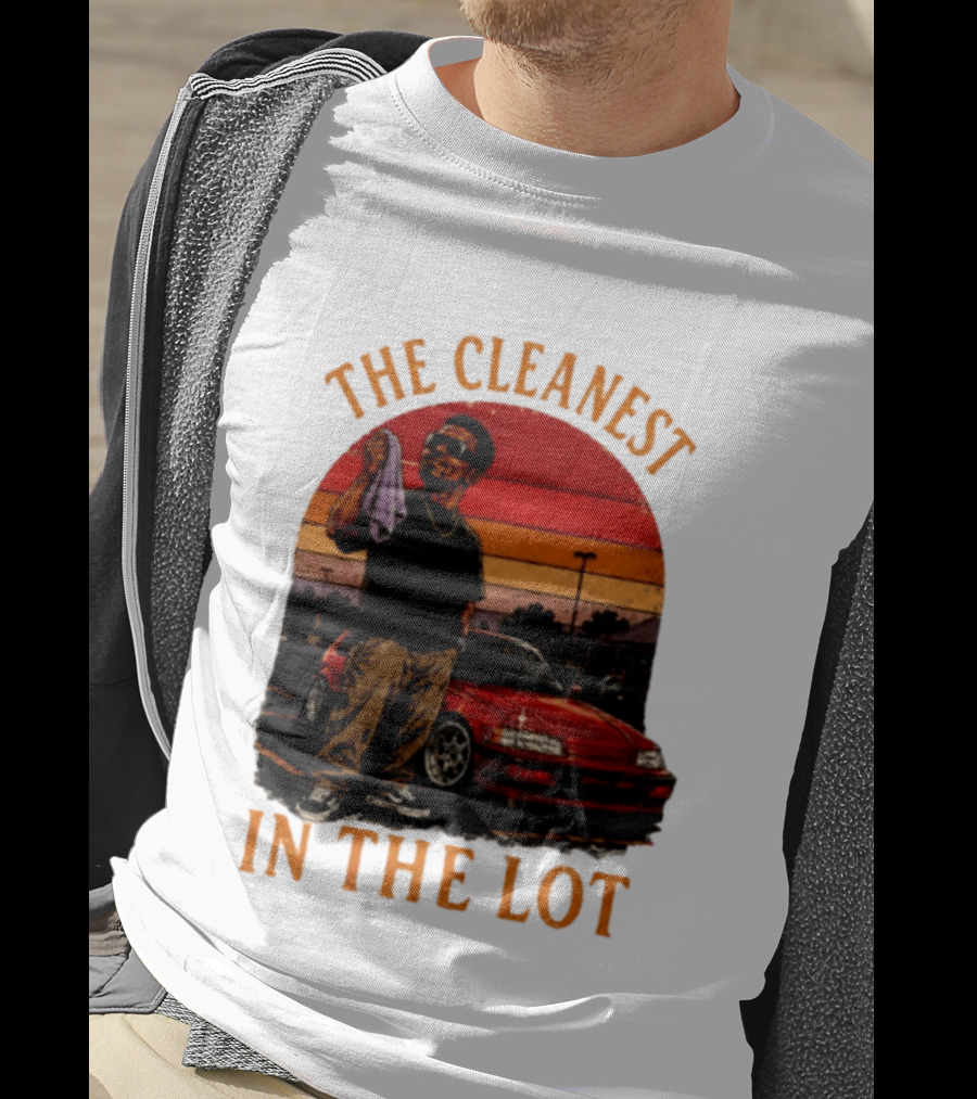 The Cleanest In The Lot Retro Car Enthusiast Sunset Scene T-Shirt