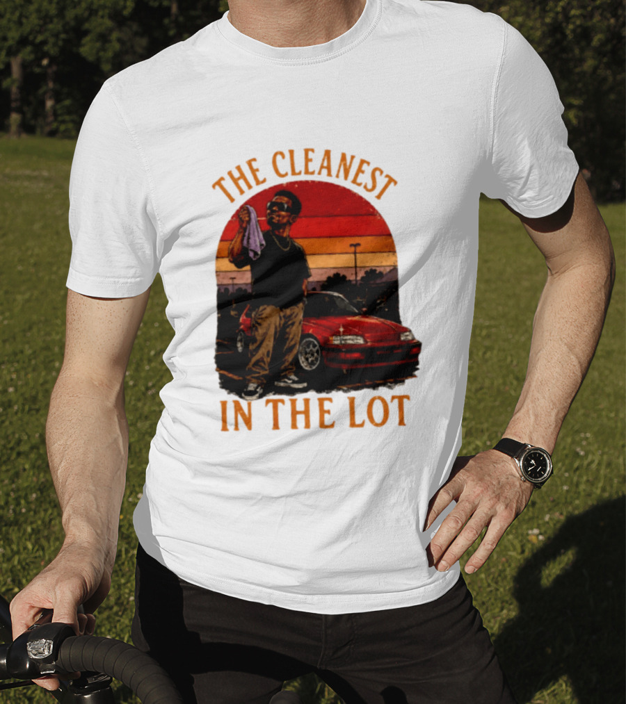 The Cleanest In The Lot Retro Car Enthusiast Sunset Scene T-Shirt