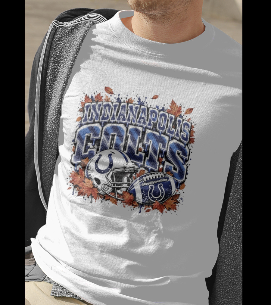 Indianapolis Colts Football Helmet Autumn Leaves 2026 T-Shirt