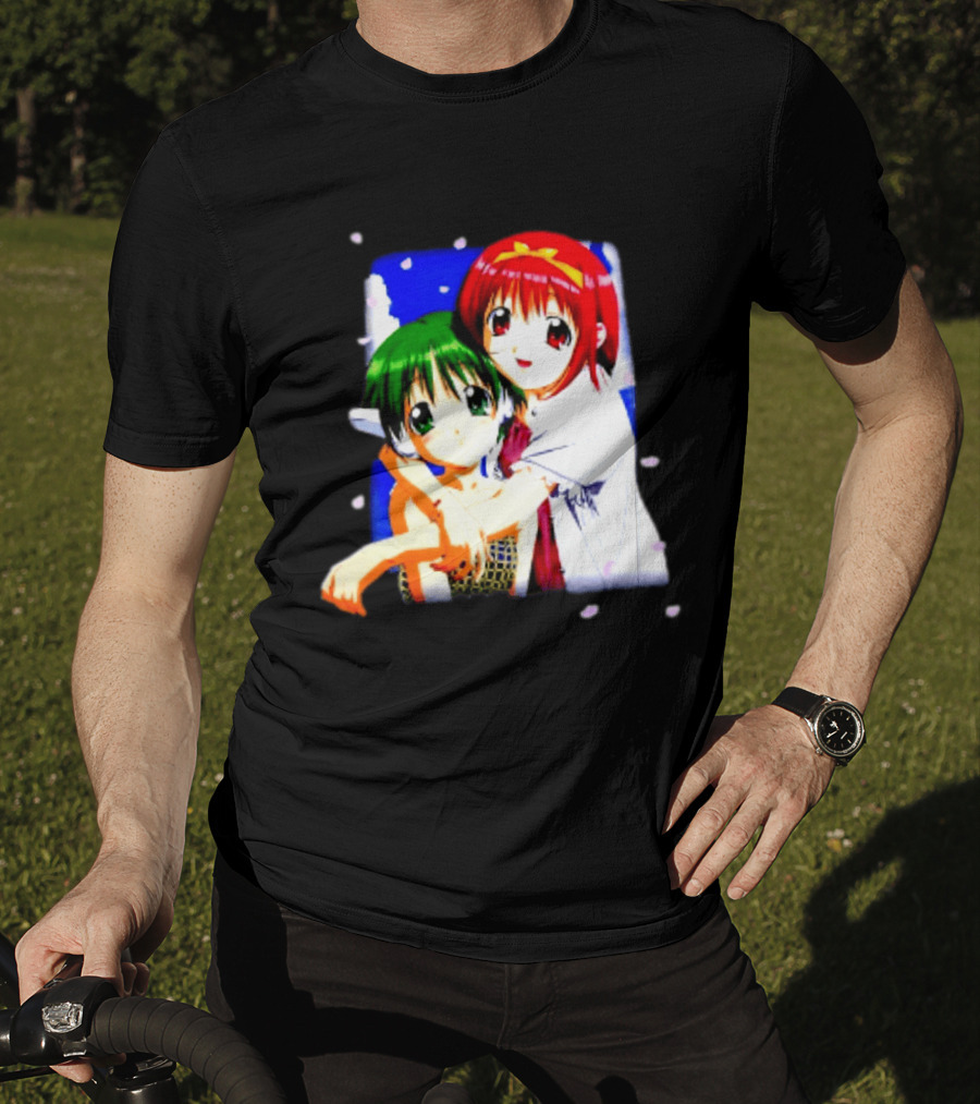 Aquaplus Hike Softgarage Chillweeb Anime Girls Cherry Blossom Hugging Scene T-Shirt