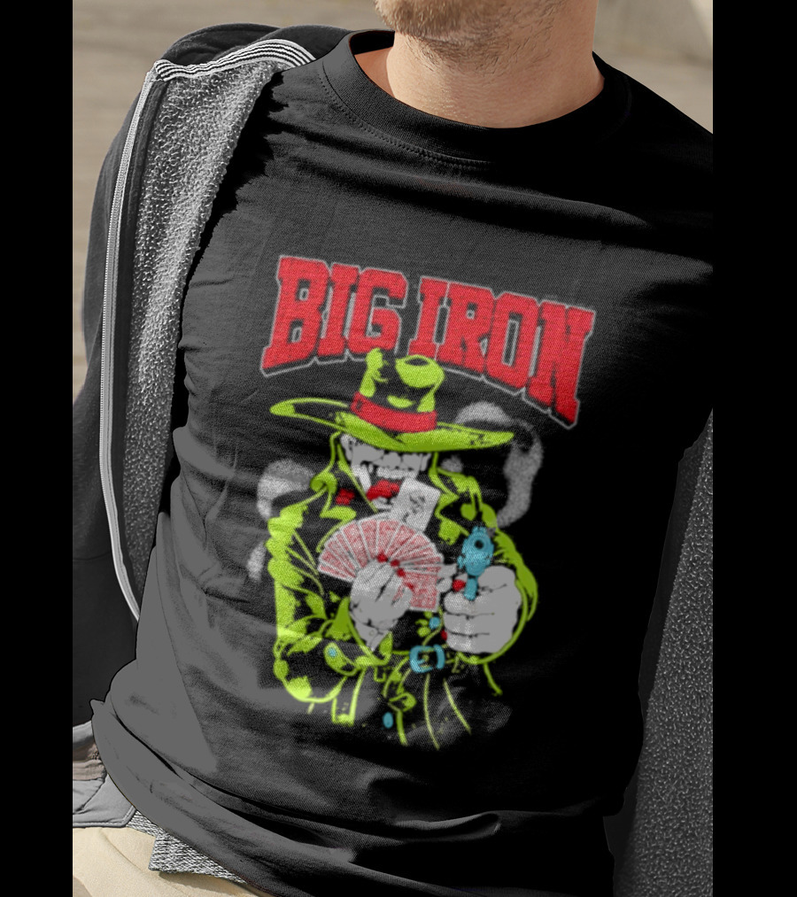 Big Iron Joker Cowboy Western Playing Cards T-Shirt