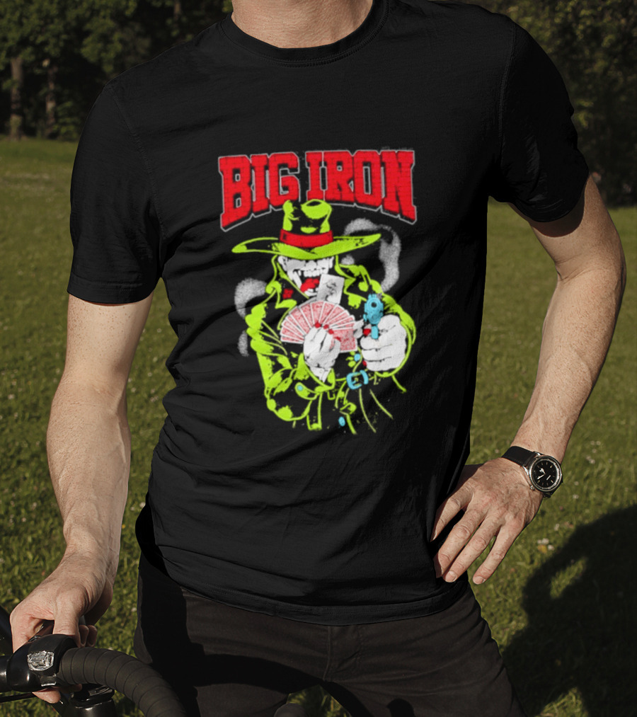 Big Iron Joker Cowboy Western Playing Cards T-Shirt
