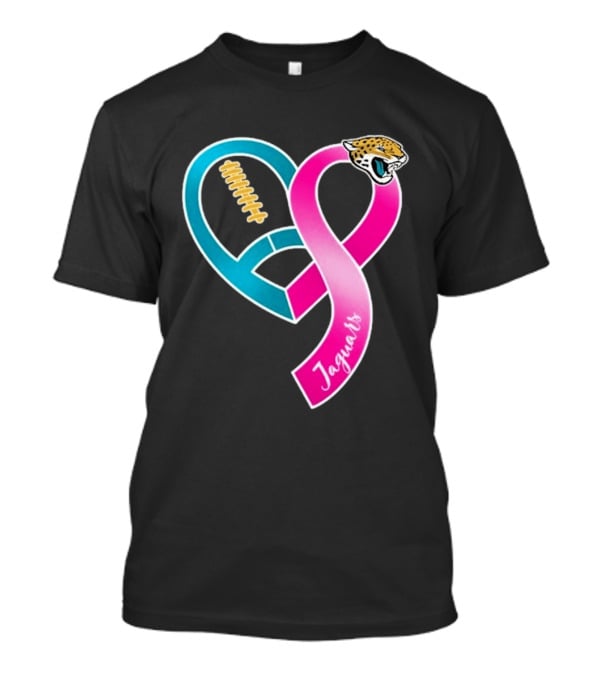 Jacksonville Jaguars Breast Cancer Awareness Heart Ribbon 2026 T-Shirt