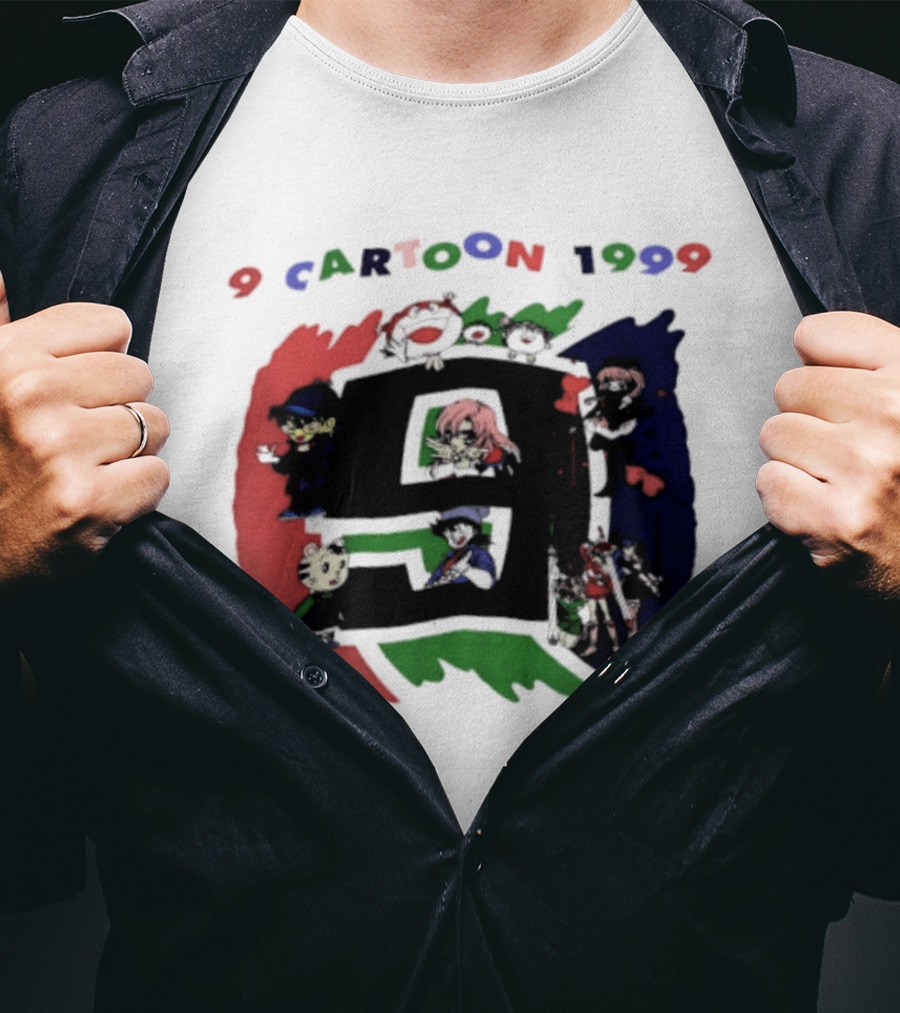 9 Cartoon 1999 Anime Characters Nostalgia T-Shirt
