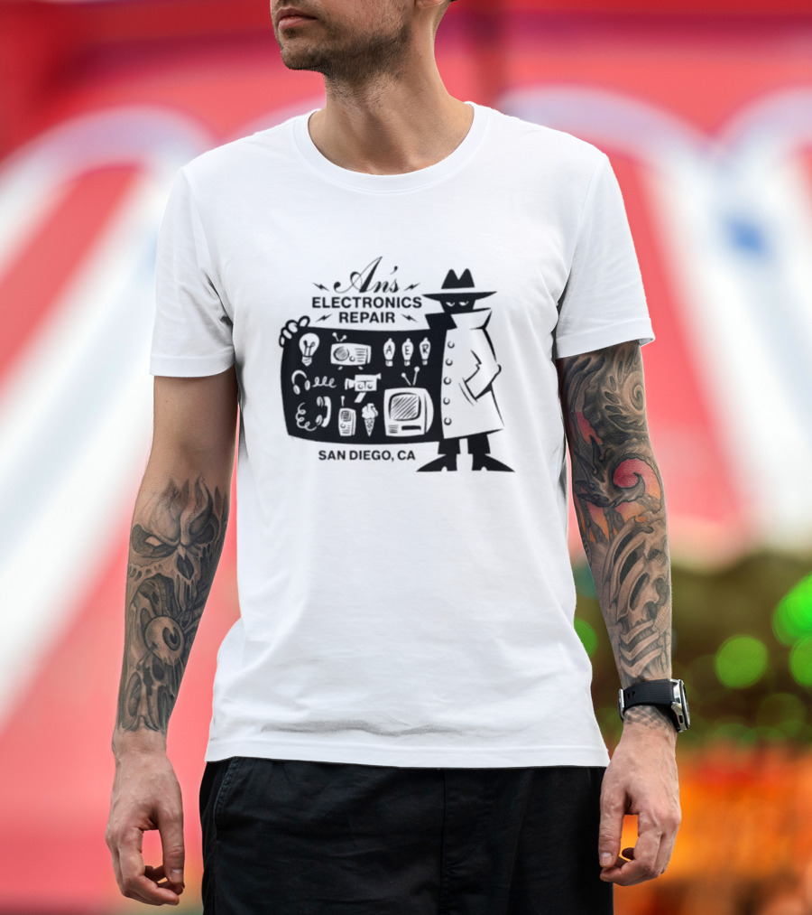 An's Electronics Repair Spy Trench Coat San Diego CA T-Shirt
