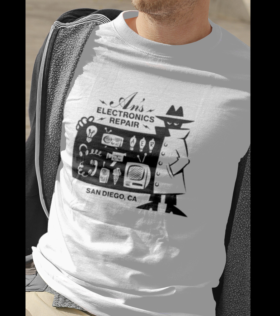 An's Electronics Repair Spy Trench Coat San Diego CA T-Shirt