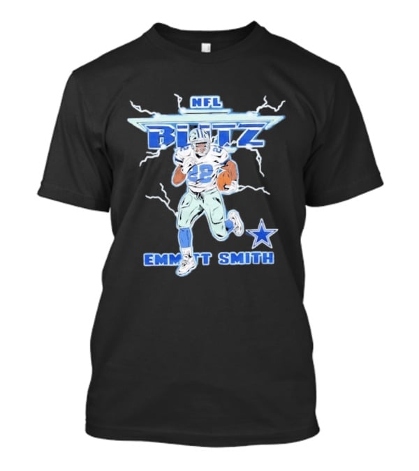 NFL Blitz Emmitt Smith Dallas Cowboys Lightning Star T-Shirt