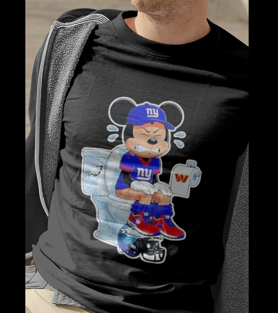 Mickey New York Giants Toilet Eagles Commanders Football Helmet T-Shirt