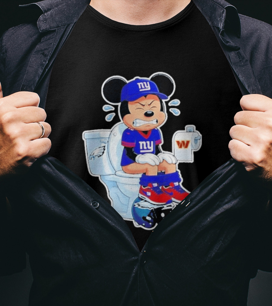 Mickey New York Giants Toilet Eagles Commanders Football Helmet T-Shirt