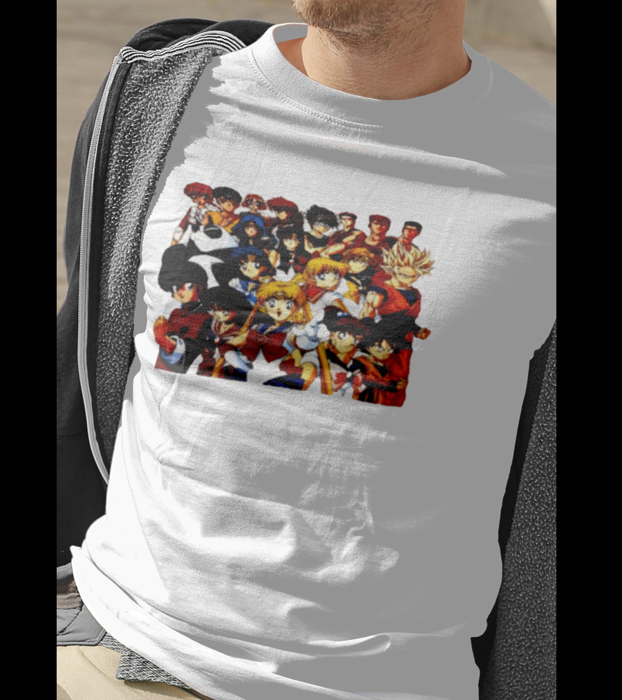 Anime Collage 9 Cartoon Sailor Moon Dragon Ball Z Characters T-Shirt