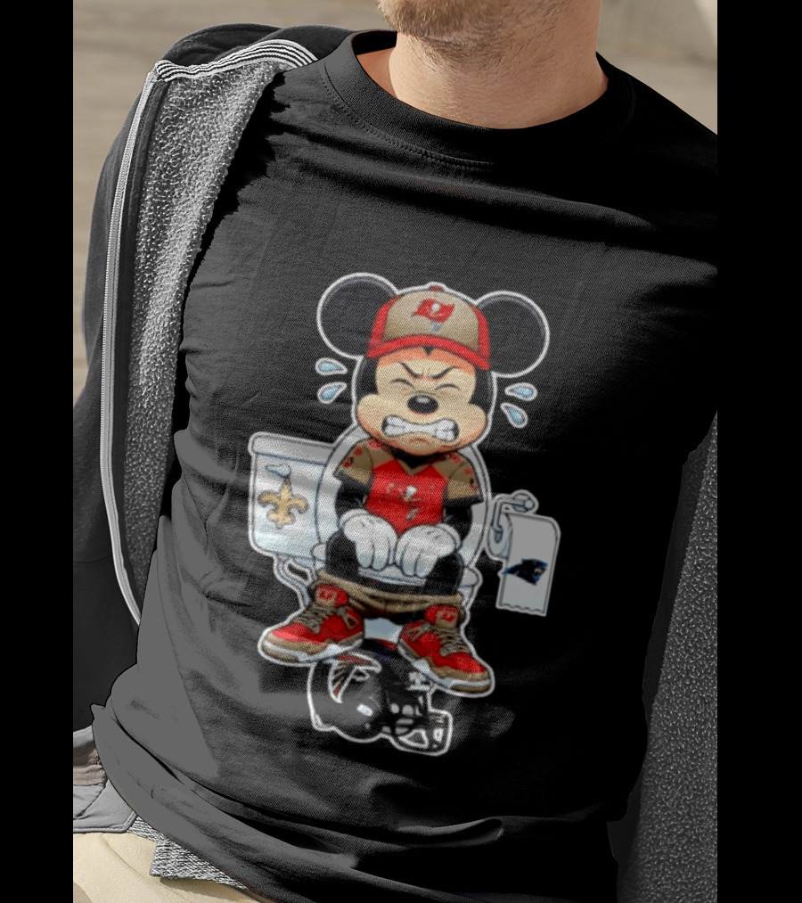 Mickey Toilet Tampa Bay Buccaneers Falcons Saints Panthers Football T-Shirt