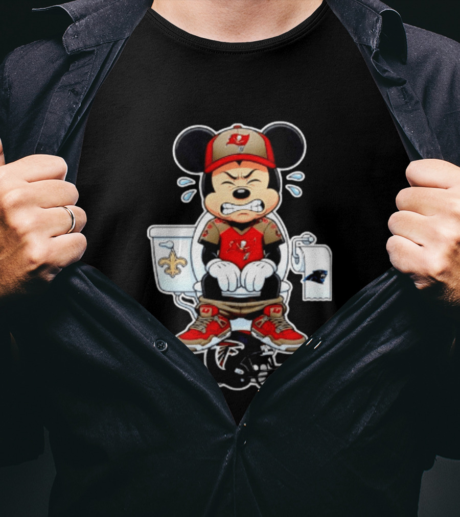 Mickey Toilet Tampa Bay Buccaneers Falcons Saints Panthers Football T-Shirt