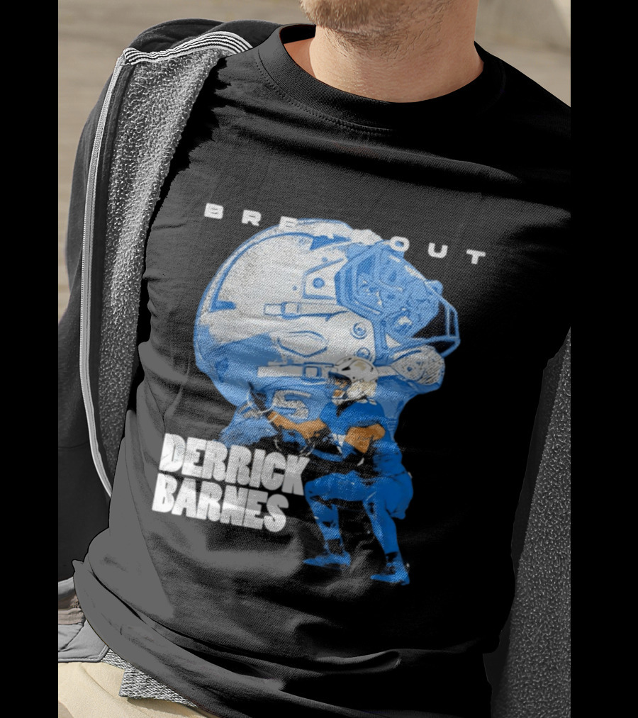 Derrick Barnes Detroit Lions Breakout Helmet T-Shirt