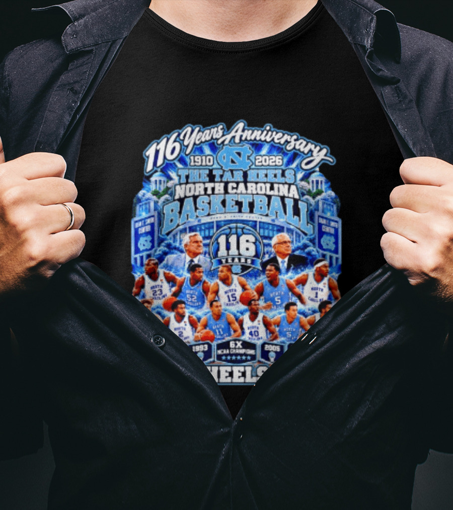 North Carolina Tar Heels Basketball 116 Years Anniversary 1910 2026 Go Heels Go T-Shirt