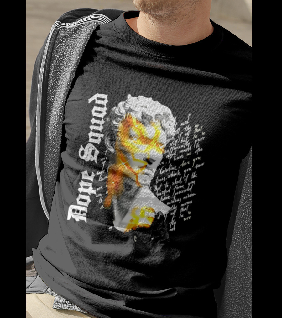 Dope Squad Greek Statue Golden Cracks Text Overlay T-Shirt
