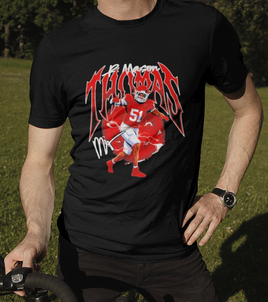 R Mason Thomas Kansas City Chiefs 51 Football Player T-Shirt