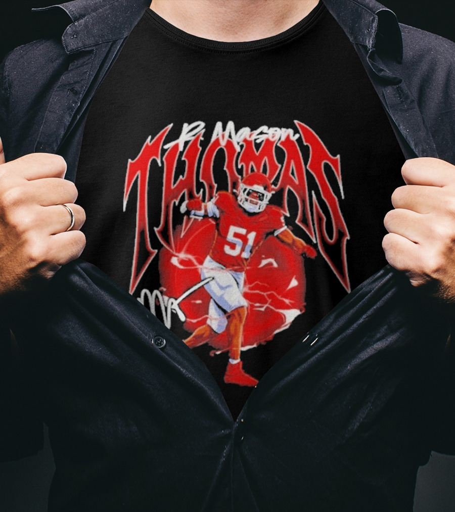 R Mason Thomas Kansas City Chiefs 51 Football Player T-Shirt
