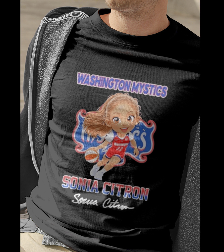 Washington Mystics Sonia Citron Basketball Player Caricature T-Shirt
