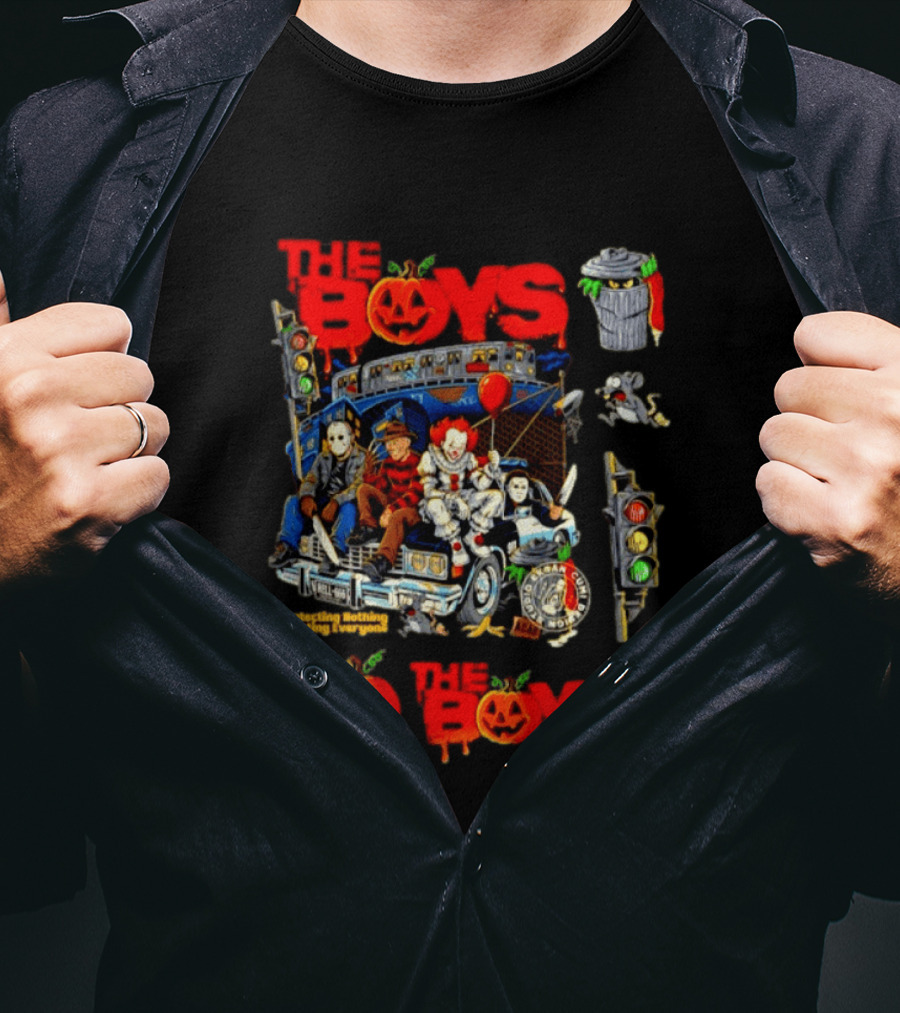 The Boys Protecting Nothing Haunting Everyone Horror Movie Icons Halloween Pumpkin T-Shirt