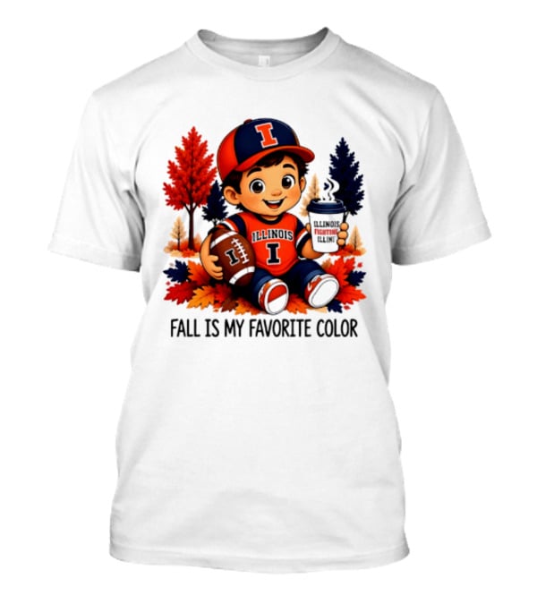 Illinois Fighting Illini Fall Is My Favorite Color Football Kid T-Shirt
