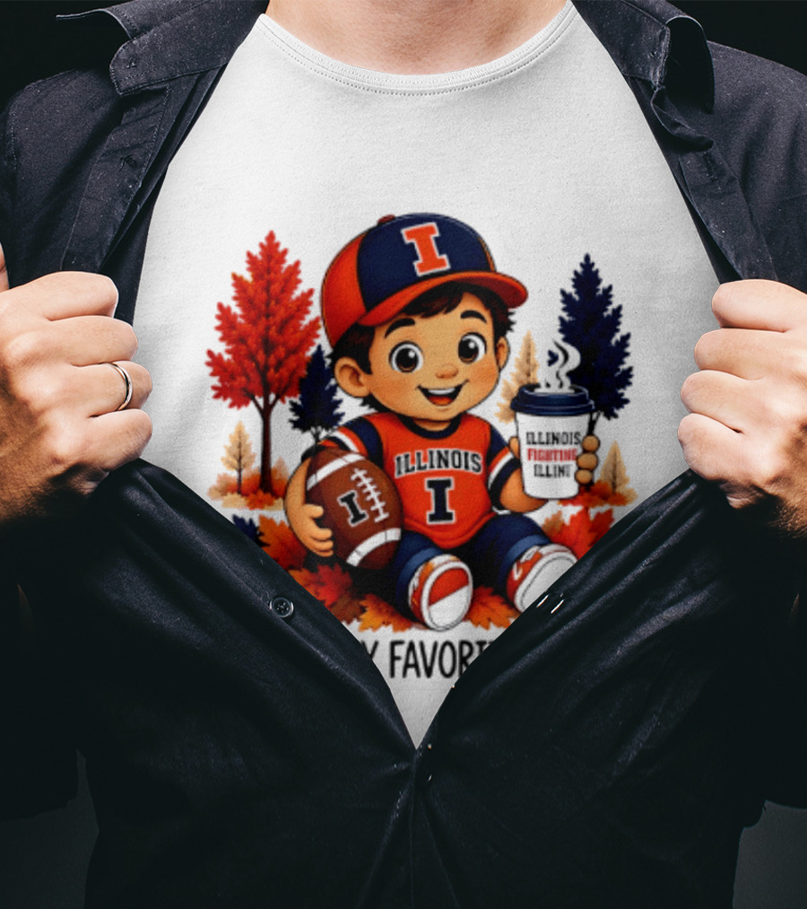 Illinois Fighting Illini Fall Is My Favorite Color Football Kid T-Shirt