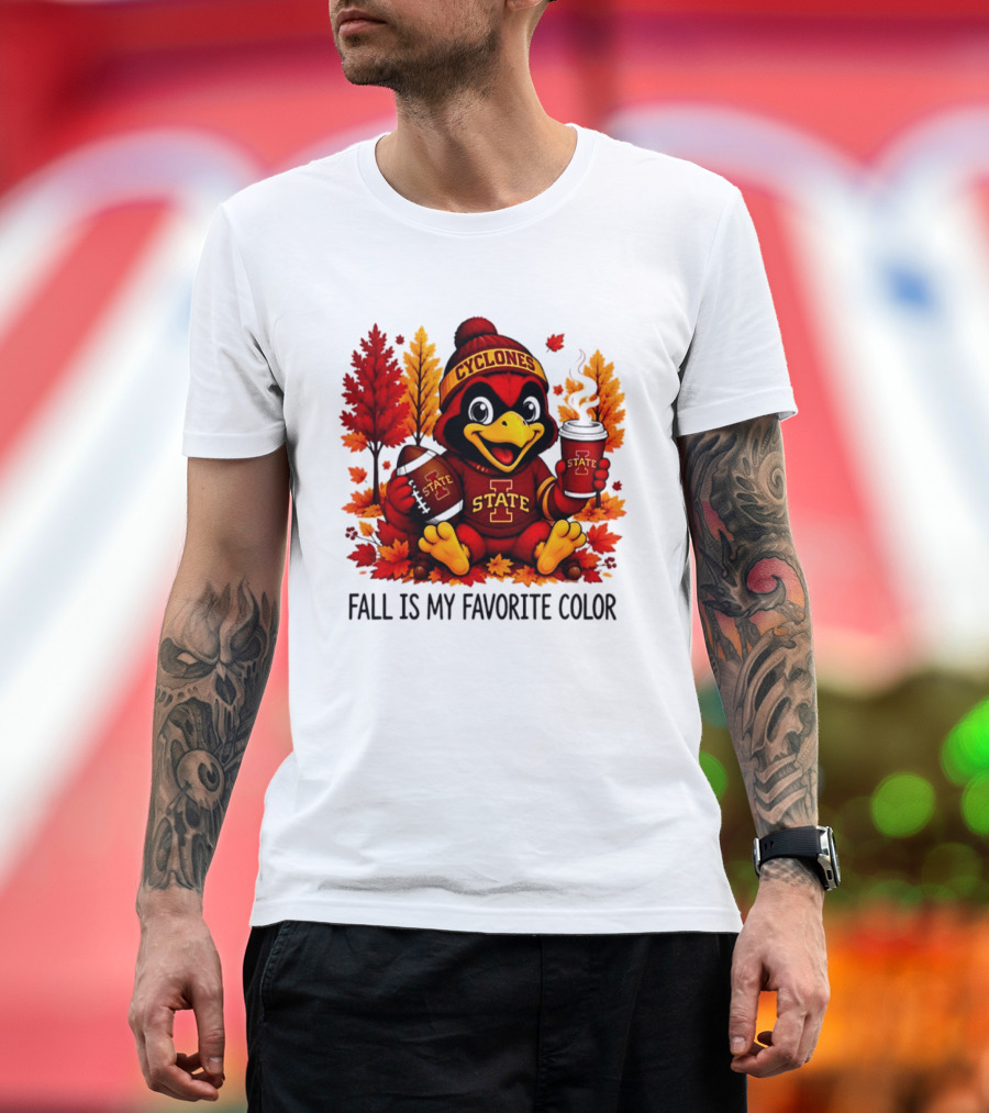 Iowa State Cyclones Fall Is My Favorite Color Football Leaves T-Shirt