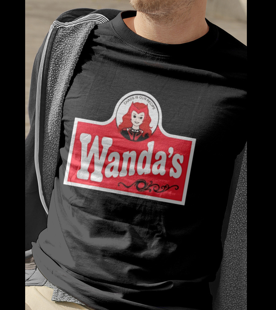 Wanda's Chaos Is Our Recipe Text With Character Graphic And Red T-Shirt