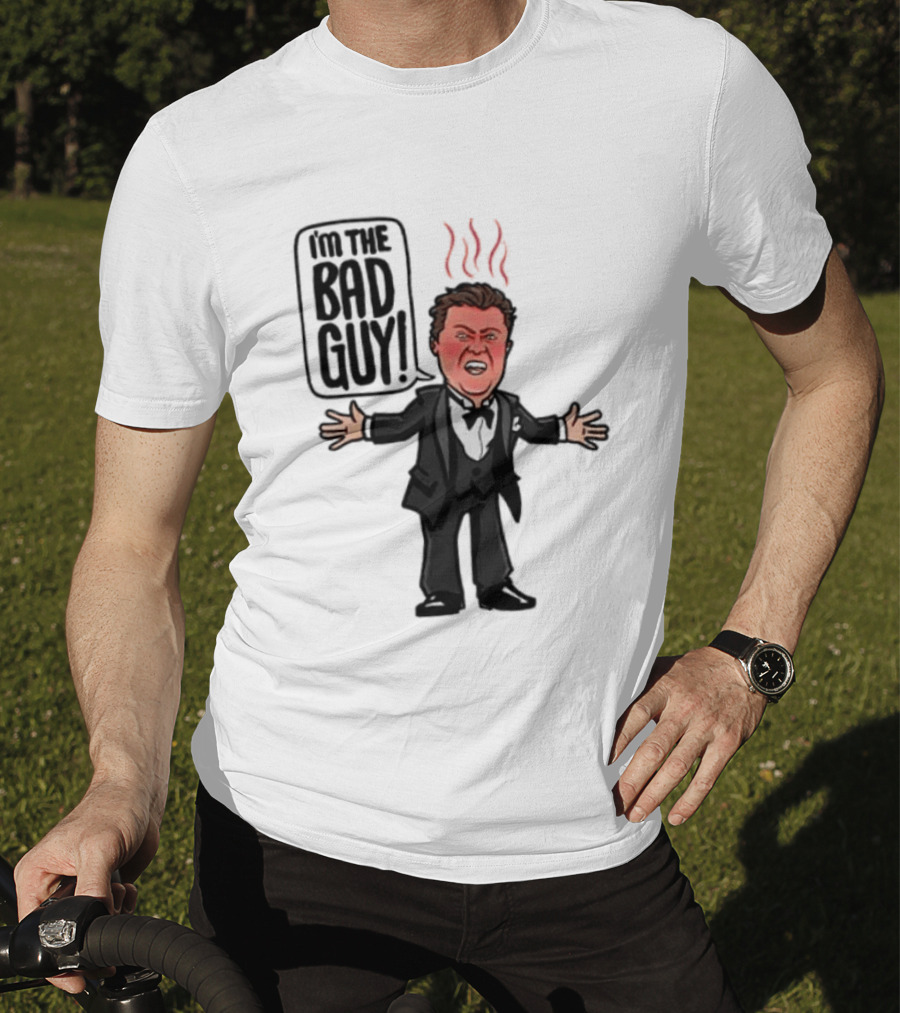 Say Hello To The Bad Guy Cartoon Flames Expression T-Shirt
