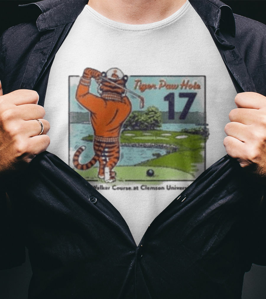 Tiger Paw Hole 17 The Walker Course Clemson University T-Shirt