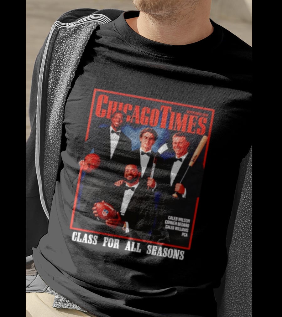 Chicago Times September 2023 Caleb Wilson Conner Bedard Caleb Williams Football Bat Sports Class Season T-Shirt