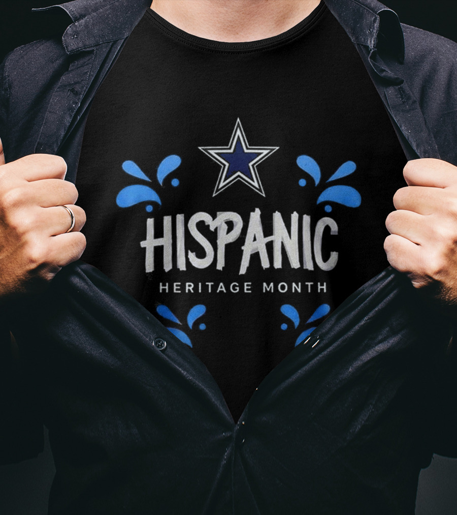 Dallas Cowboys Star Hispanic Heritage Month Celebration T-Shirt