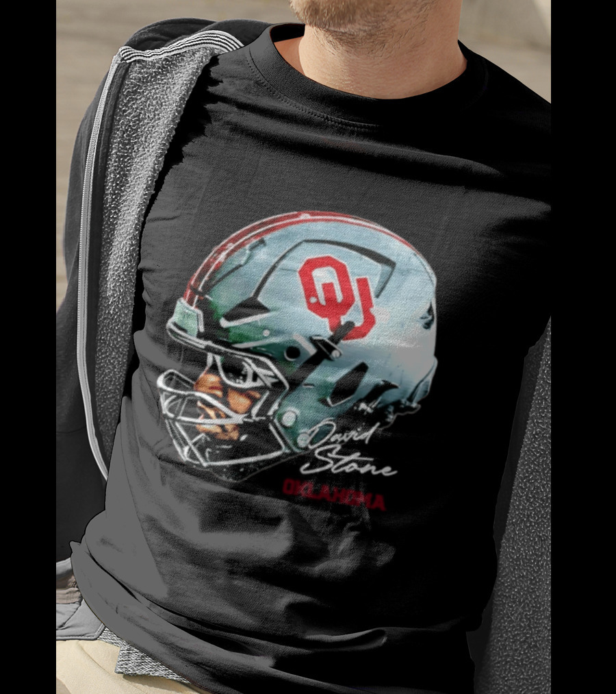 David Stone Oklahoma Sooners NCAA Football OU Helmet T-Shirt