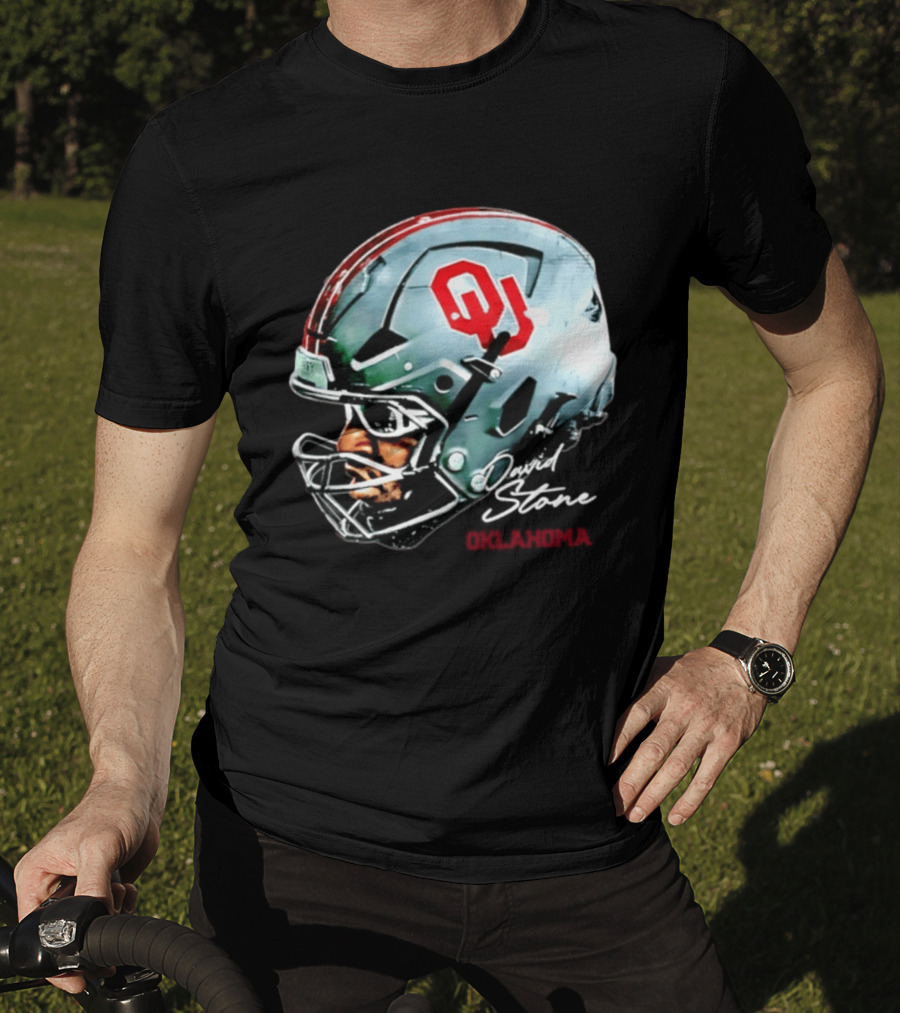 David Stone Oklahoma Sooners NCAA Football OU Helmet T-Shirt